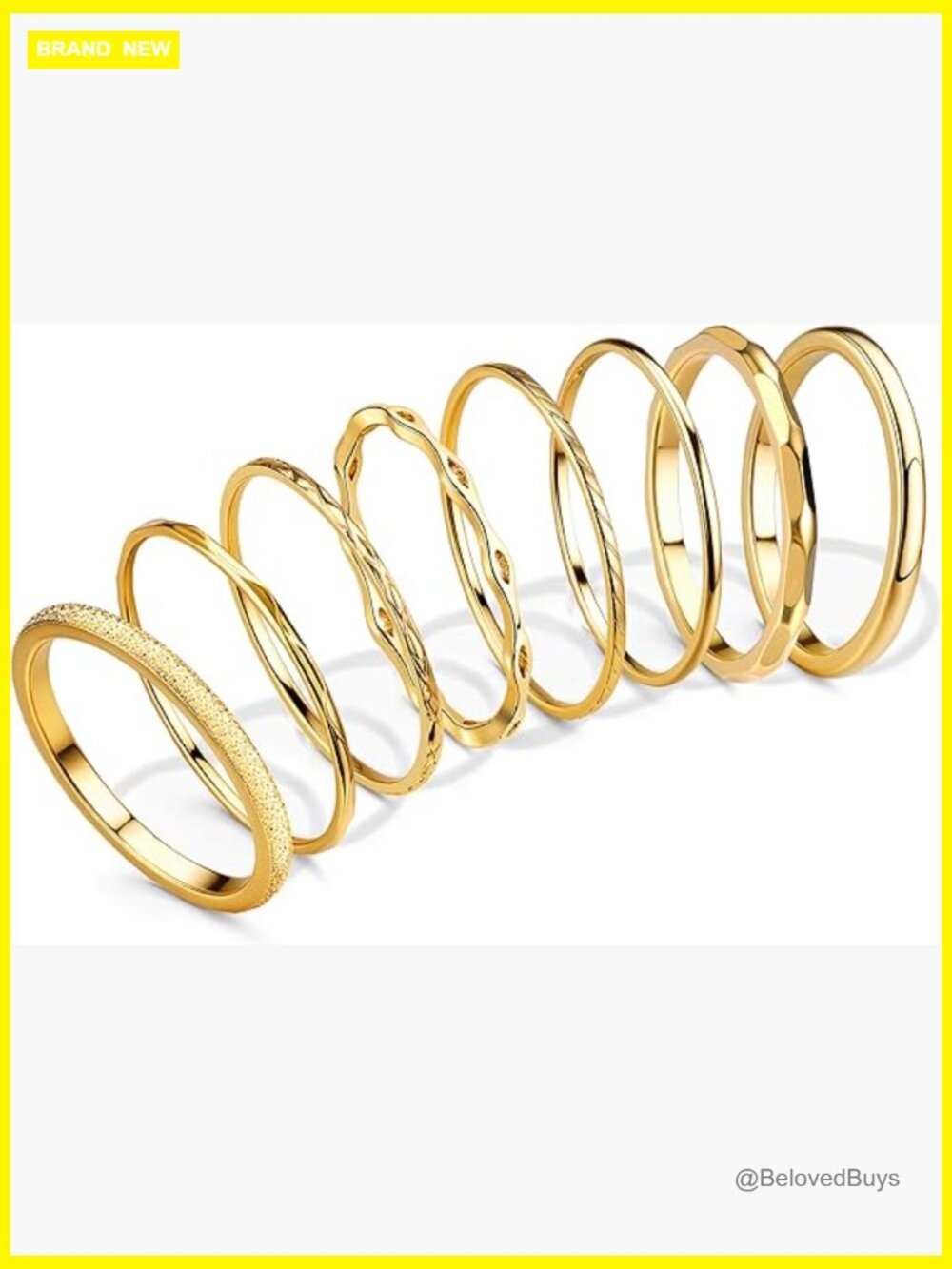 8 Pcs Stainless Steel Rings Set Stackable Thin Knuckle Midi Thumb Rings Band
